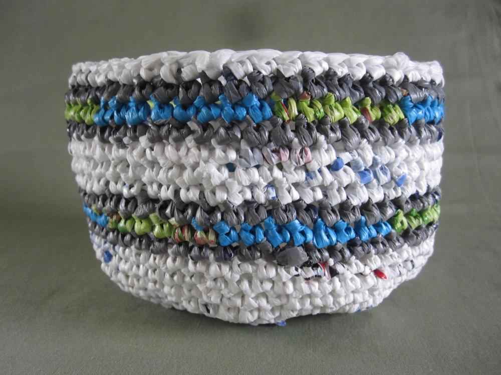 Upcycled Plarn Bowl - Made From Recycled Grocery Bags