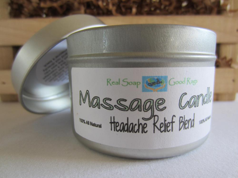 Massage Candle - All Natural Headache Relief Blend